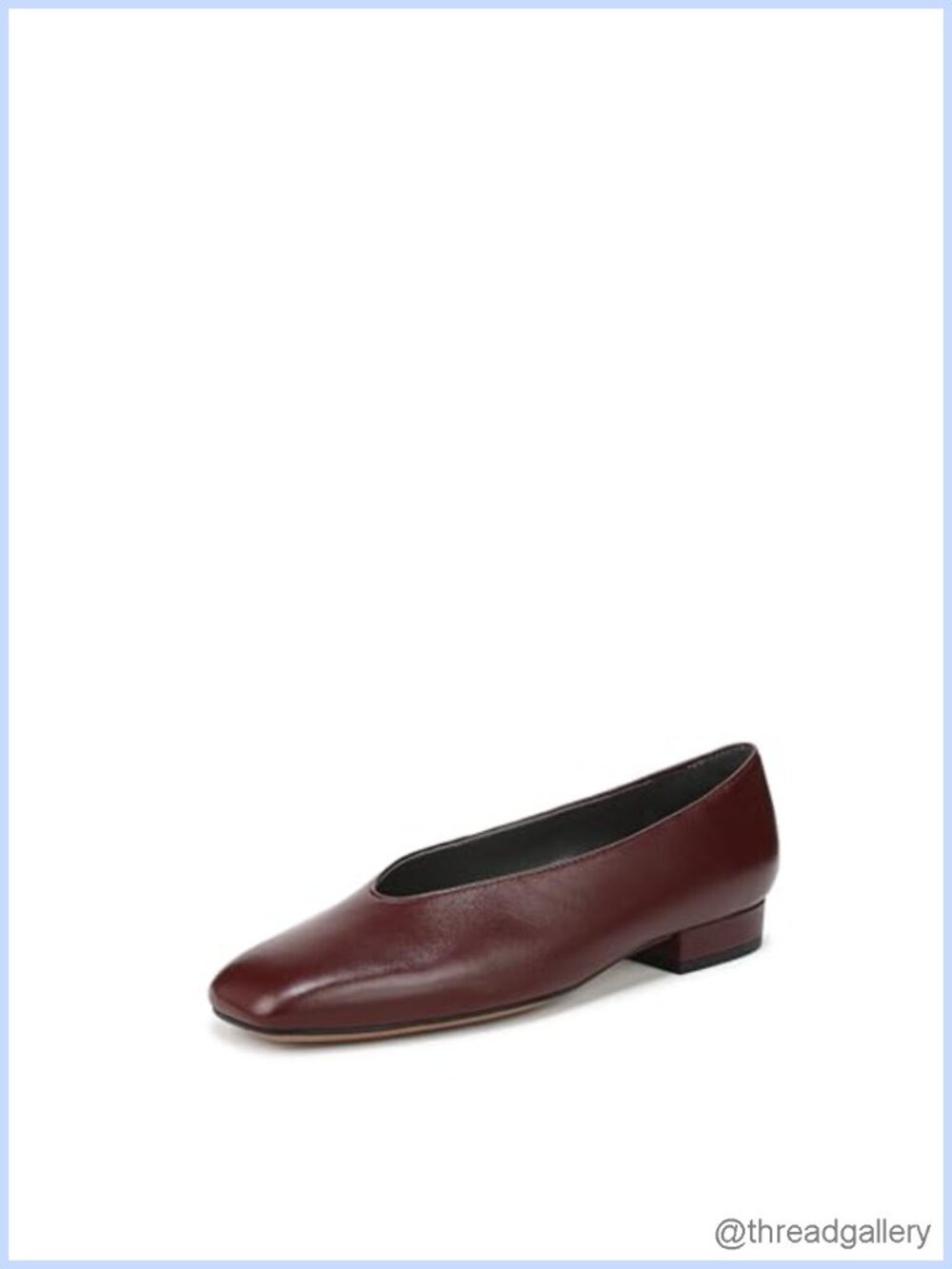 Leather Slip On Flats Square Toe 0.75 Inch Heel Casual Walking